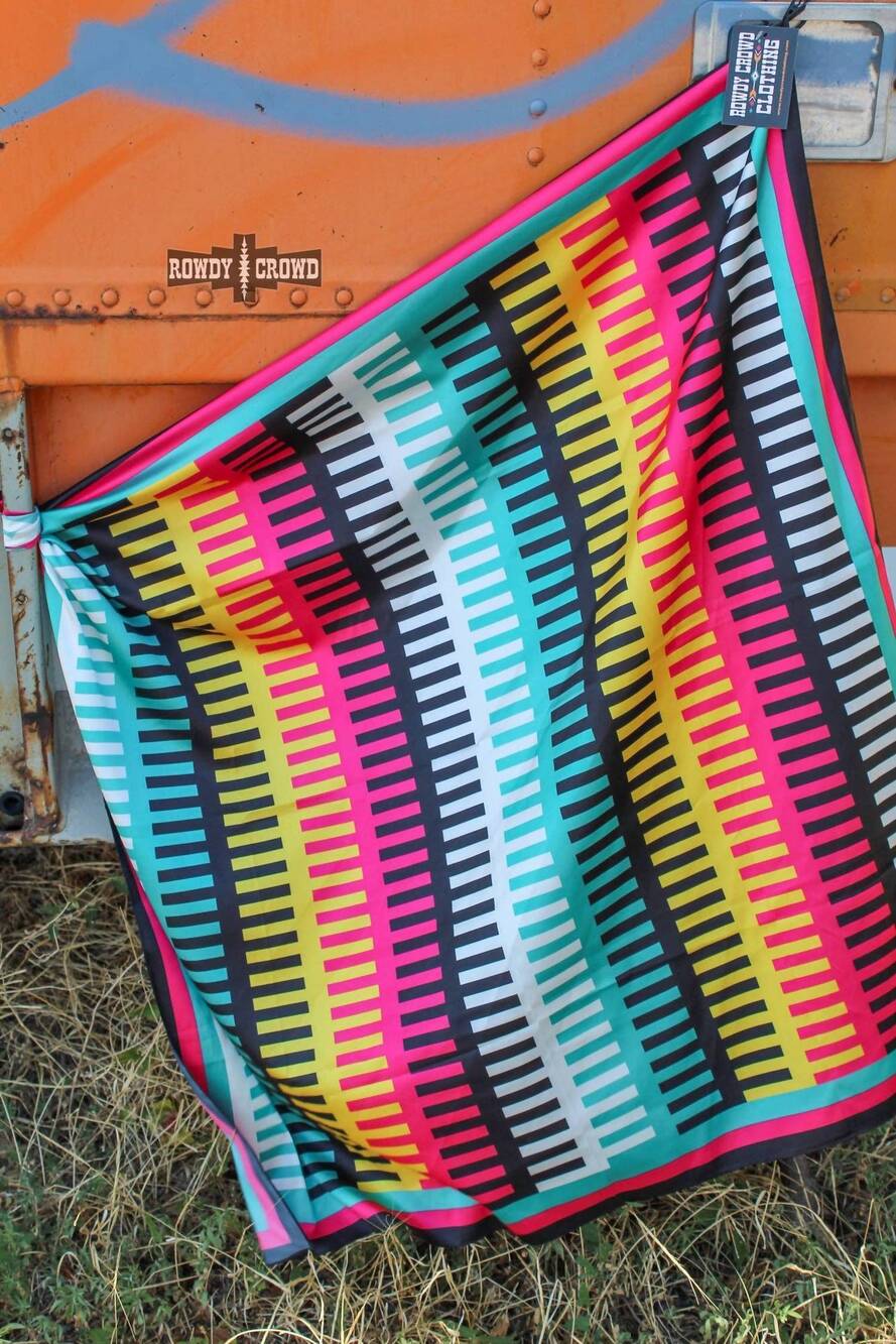 NEW ROWDY CROWD women's sassy serape western wild rag scarf in multicolor